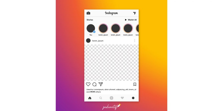 instagram post with transparent background free vector