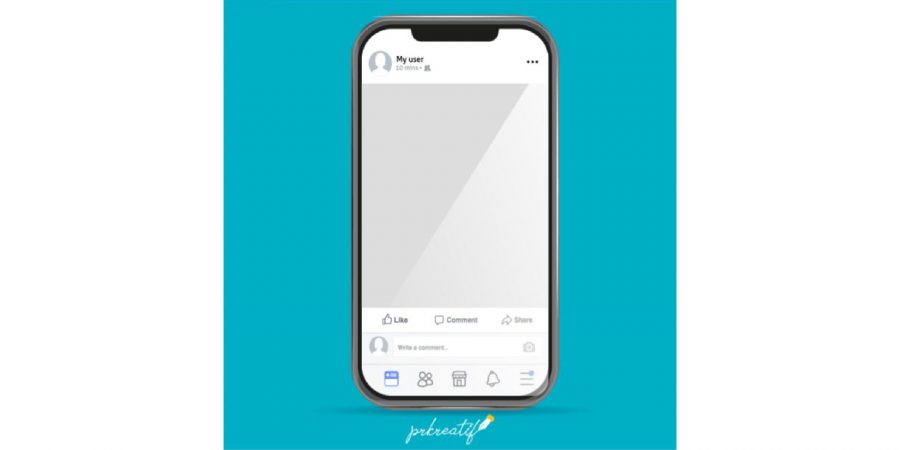 facebook mobile post with flat design free vector