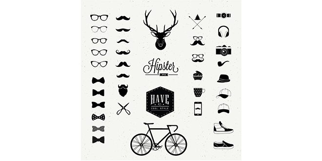 Hipster icons Vector