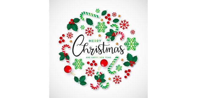 Christmas Background with Beautiful Ornaments  Vector