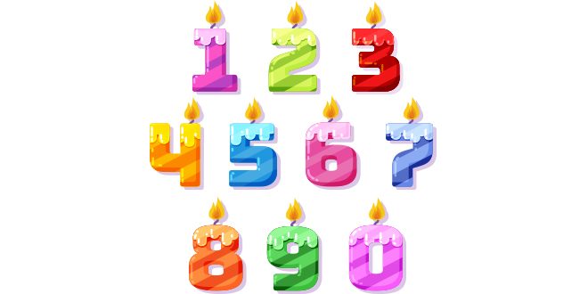 Number collection with candle style
