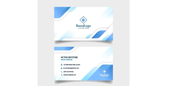 Elegant business card template with geometric design