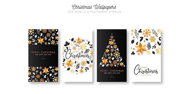 Christmas Wallpapers for Mobile & Instagram Stories  Vector