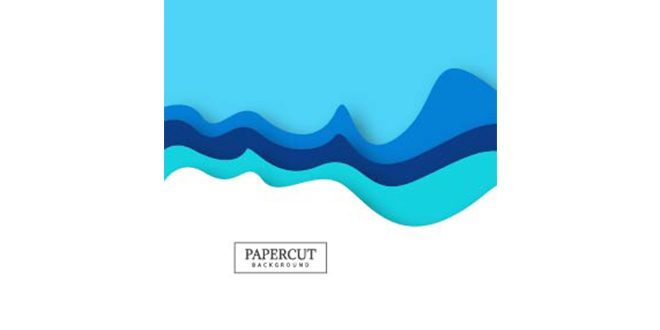 Abstract colorful papercut creative wave design vector