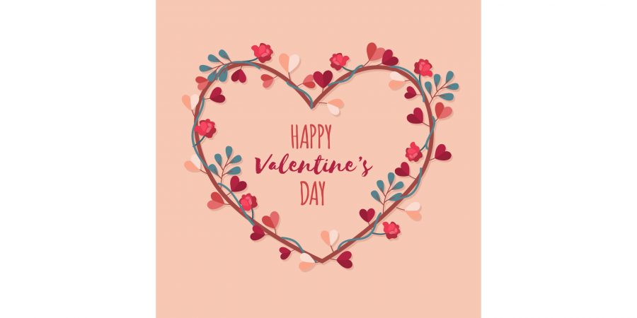 flat valentines day background free vector