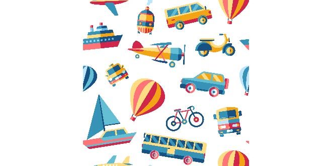 Transport pattern background Free Vector