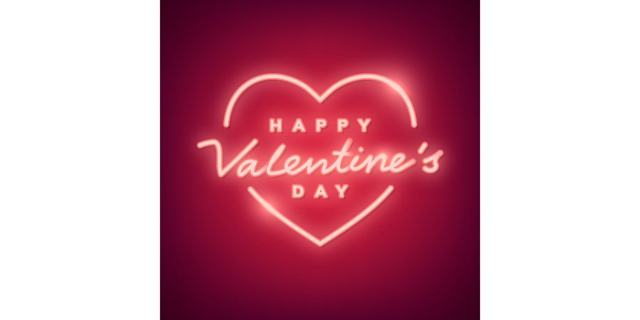 neon valentines day illustration free vector
