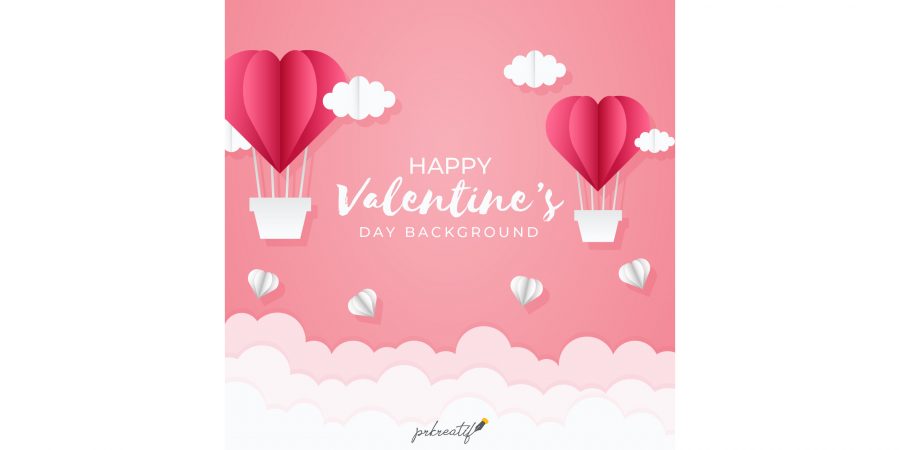 dubbed hot air balloons valentines day background free vector