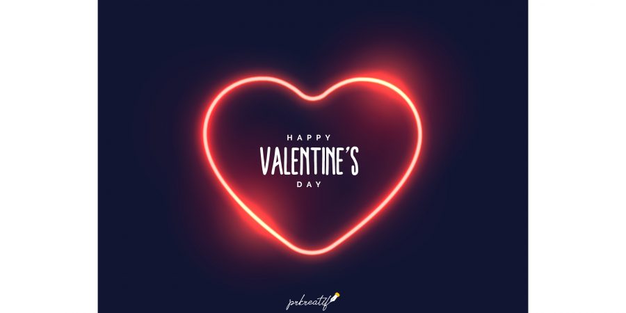 stylish neon light heart valentines day free vector