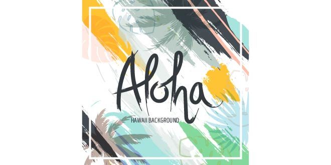 Abstract background of aloha with brush strokes Free Vector