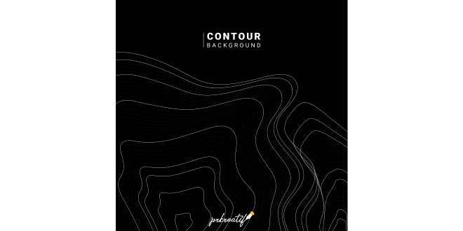 monochrome abstract contour line illustration free vector