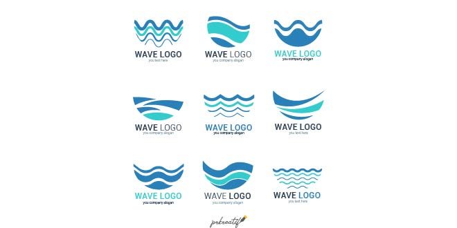 abstract wave logos  free vector