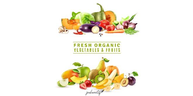 fresh vegetables fruits illustration free vector