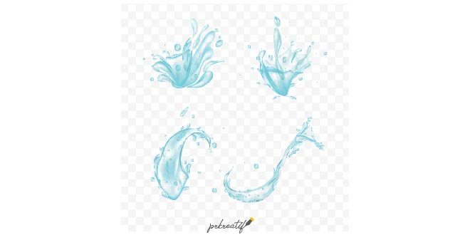 collection water splashes free vector