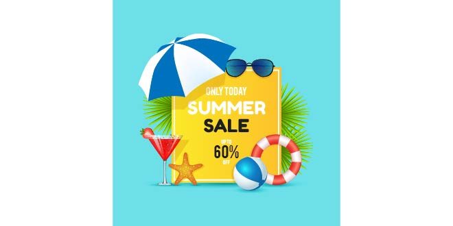 Summer sale with realistic style Free Vector