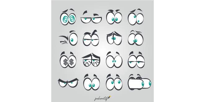 Comic style eyes Free Vector