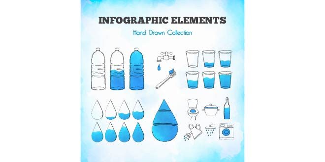 colorful-set-hand-drawn-infographics-elements free-vector