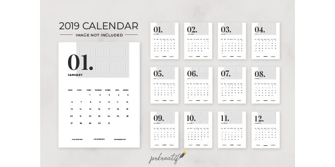 2019 month calendar Vector