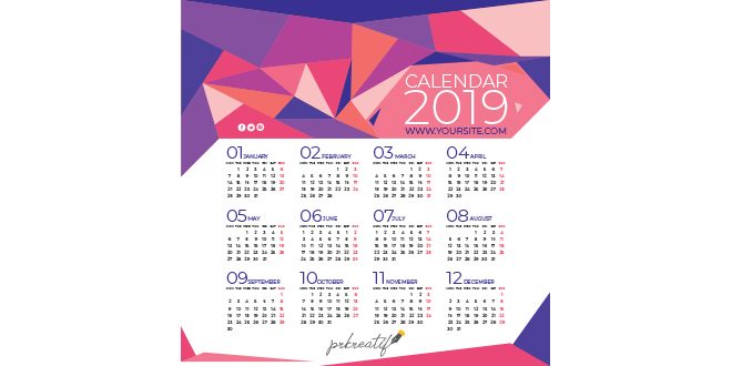 2019 calendar Vector