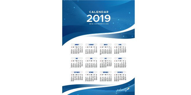 2019 calendar Vector
