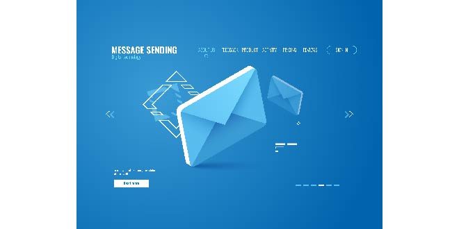 Message icon, email sending concept, online advertising, web page template Free Vector