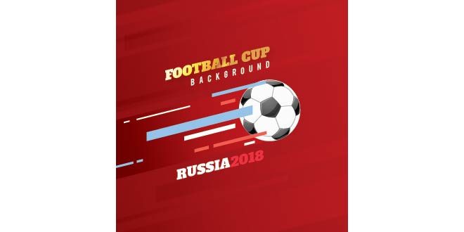 Football cup background with ball Free Vector