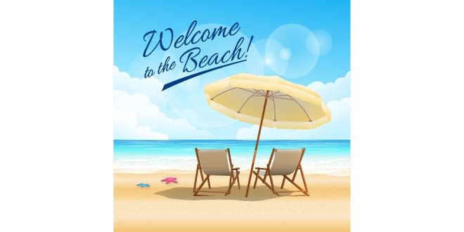 Welcome to the beach Free Vector