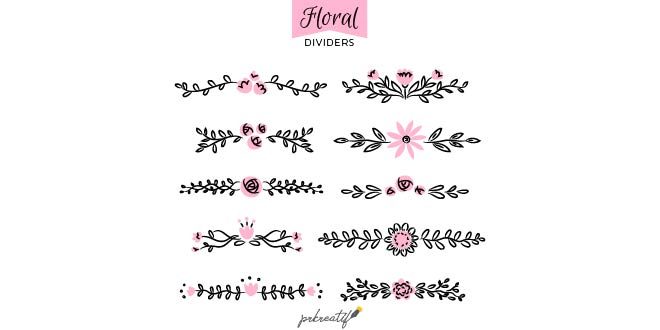 Floral divider collection Free Vector