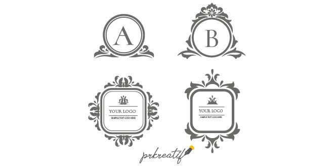 Vintage luxury-logo template collection free vector