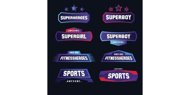 Modern sports logotype collection Free Vector