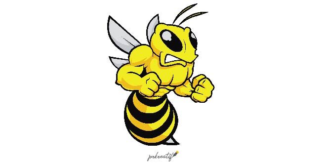 Angry bee design Free Vector