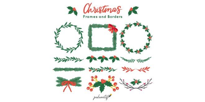 Christmas frames and borders Free Vector