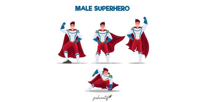 Collection of superheroes Free Vector