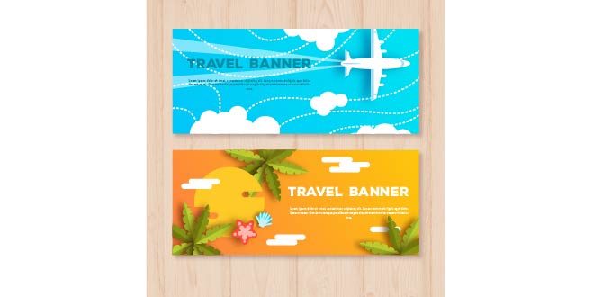 Travel banners in flat style Free Vector