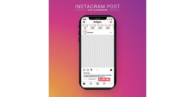 Instagram post with transparent background Free Vector