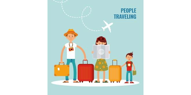 Family traveling Free Vector