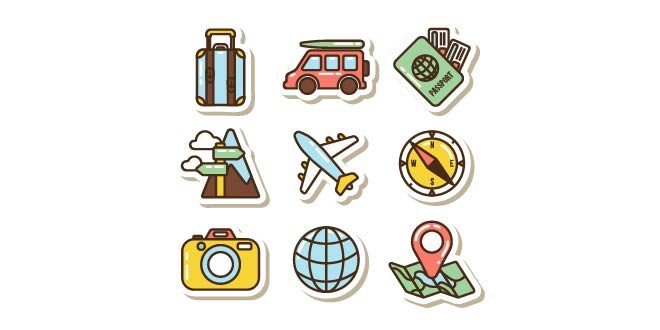 Travel element collection with flat design Free Vector