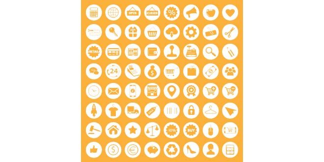 Shopping and e-commerce icons Free Vector