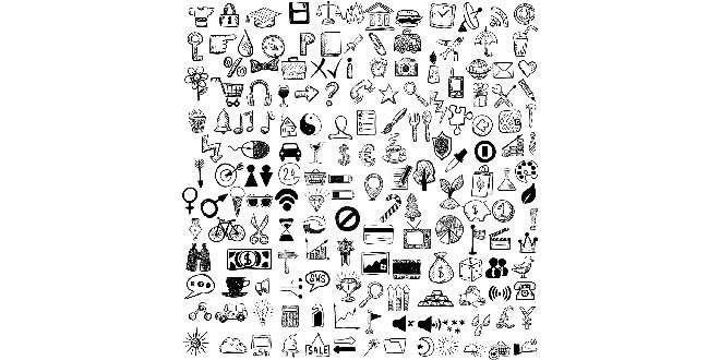 Set of hand drawn icons Free Vector