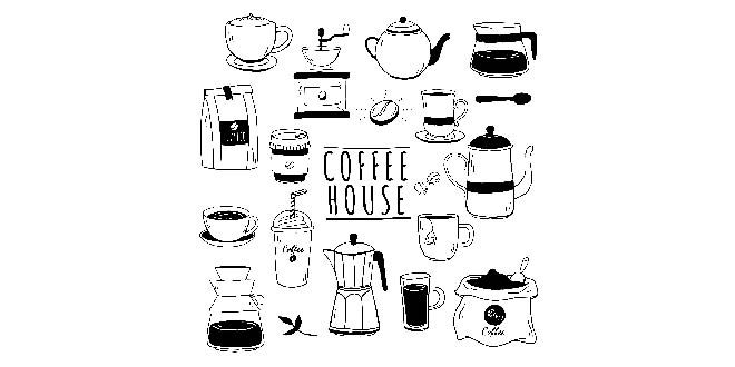 Cafe and coffee house pattern Free Vector