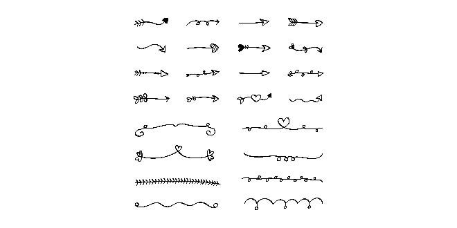 Collection of arrows doodle style illustration Free Vector