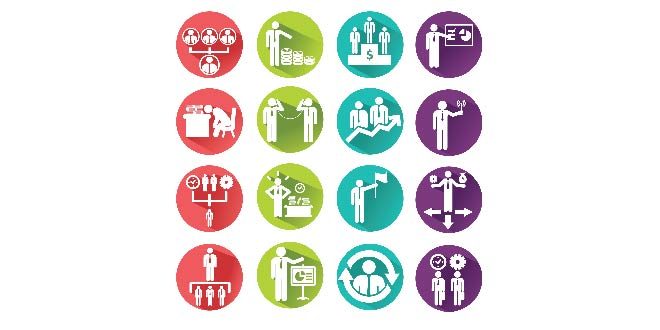 Icons for business Free Vector