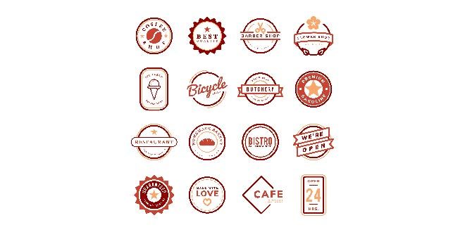 Collection of logo and badge vectors Free Vector