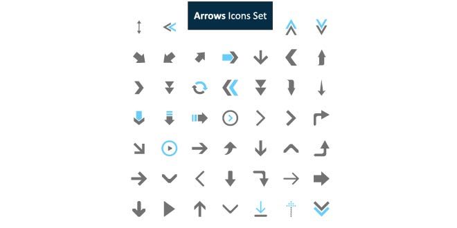 Arrows icon set Free Vector