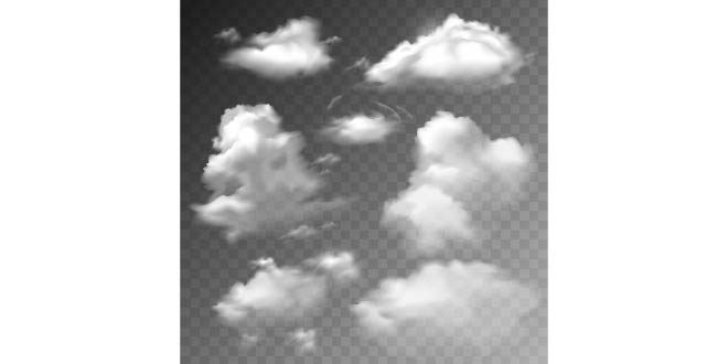 Transparent clouds set Free Vector