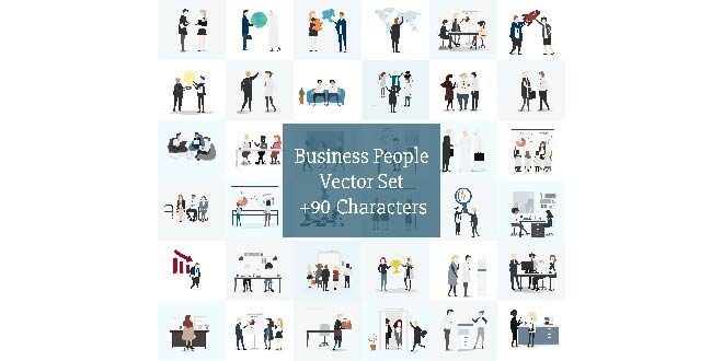 Vector collection of business people Free Vector