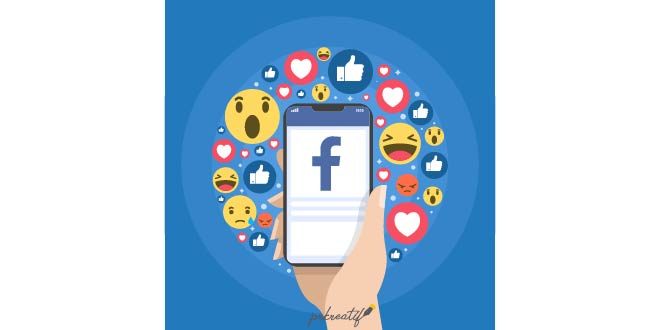 facebook icons background with flat design free vector