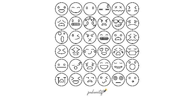 emoji emoticons set face expression feelings collection free vector