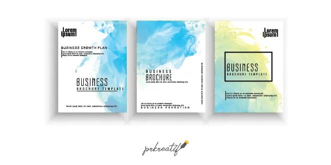 Abstract colorful watercolor Business brochure set  Vector