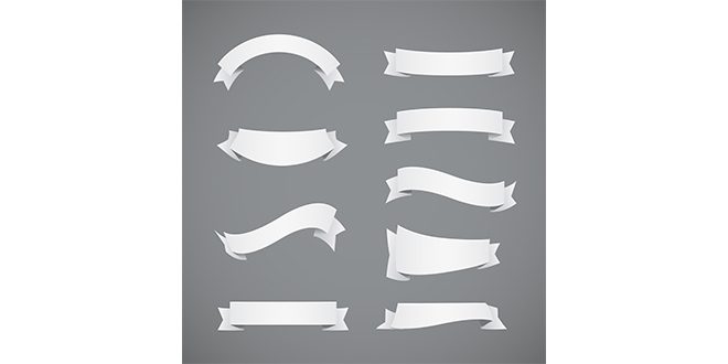 White ribbons collection Vector